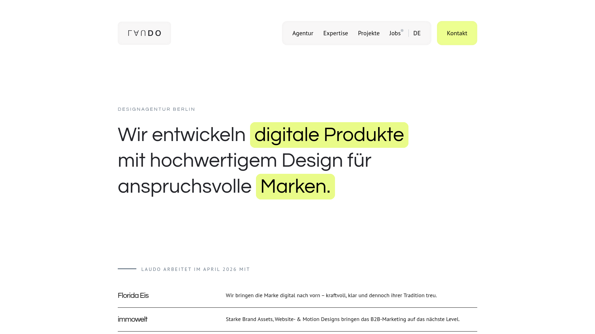 Lau Digital, Boutique-Agentur für Webdesign Homepage