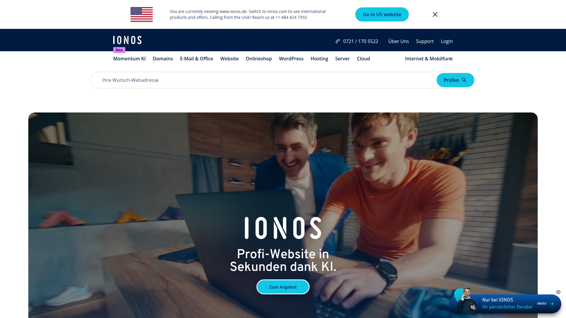 Alleinstellungsmerkmal Homepage