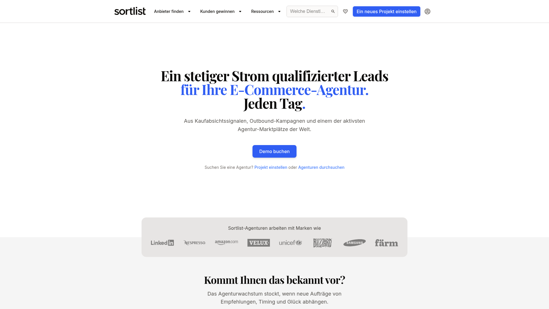 Alleinstellungsmerkmal Homepage