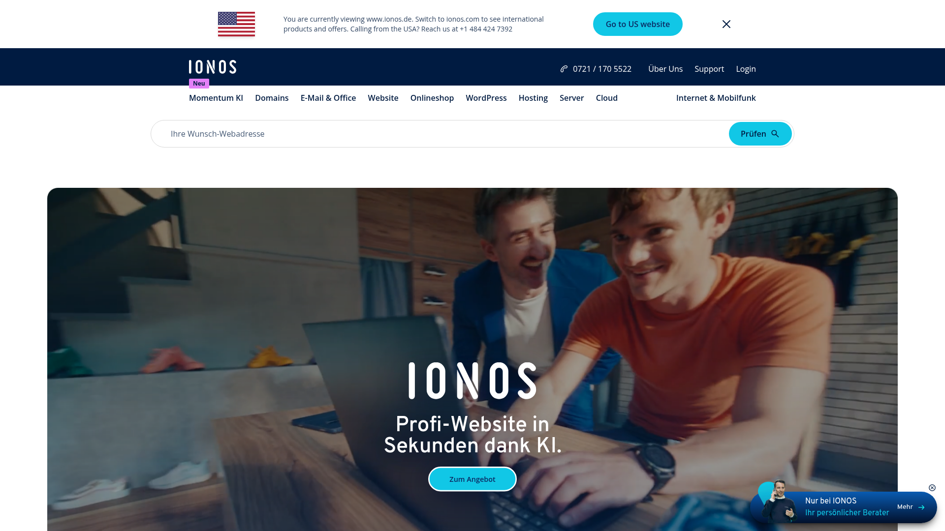 Einzigartiges Wertversprechen Homepage