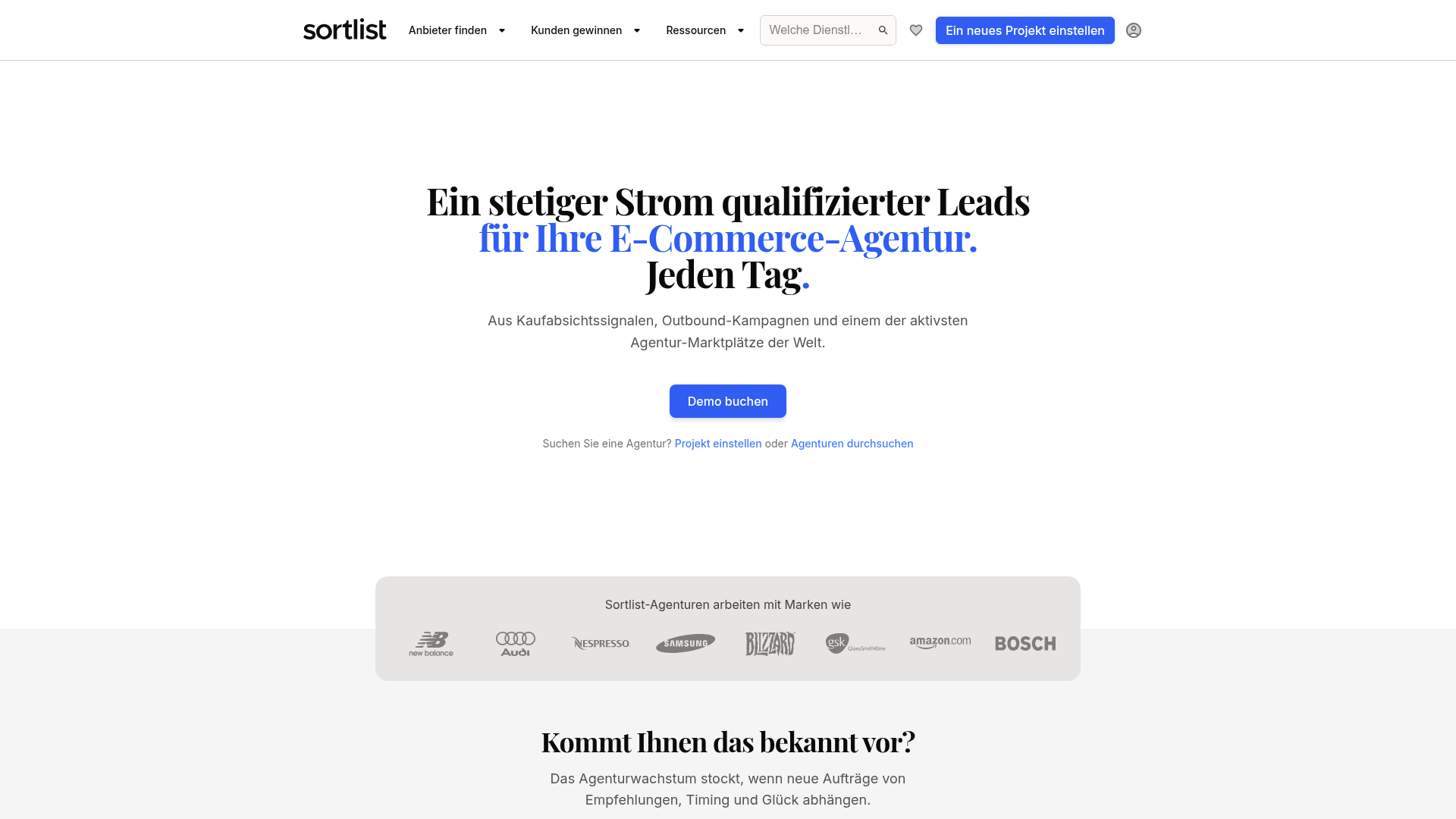 Einzigartiges Wertversprechen Homepage
